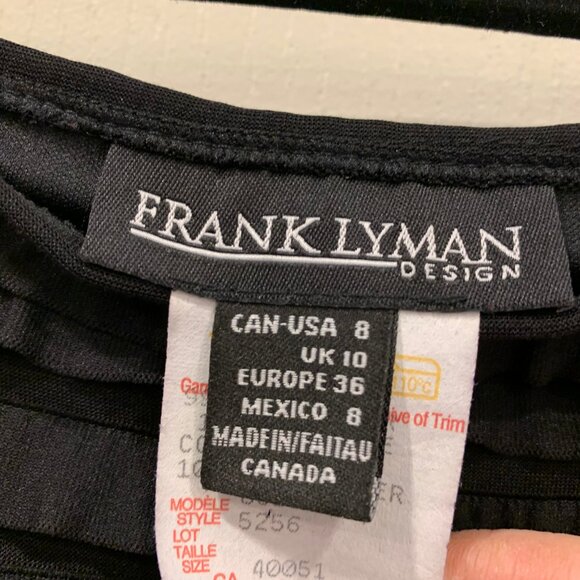 Frank Lyman Design Black Tiered Dress – Size 8 / Medium, Elegant & Textured - Picture 3 of 5